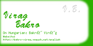 virag bakro business card